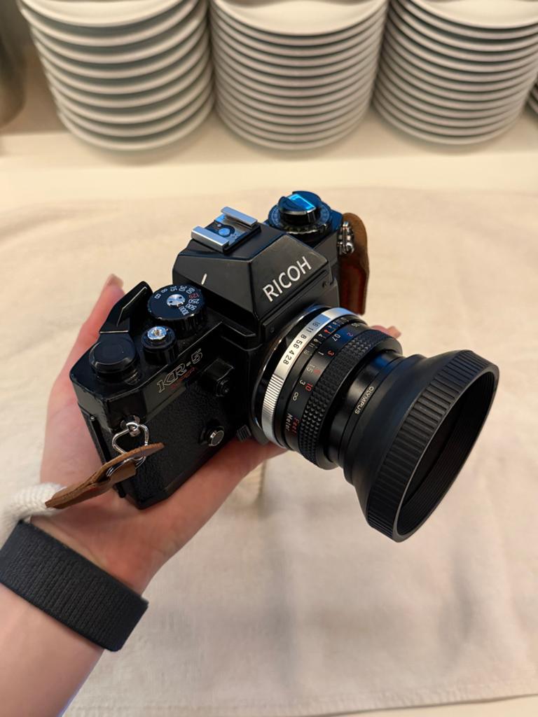 Vintage Ricoh KR-5 Super II Film Camera + Wide Angle Lens, Ophalen of Verzenden, Compact, Overige Merken