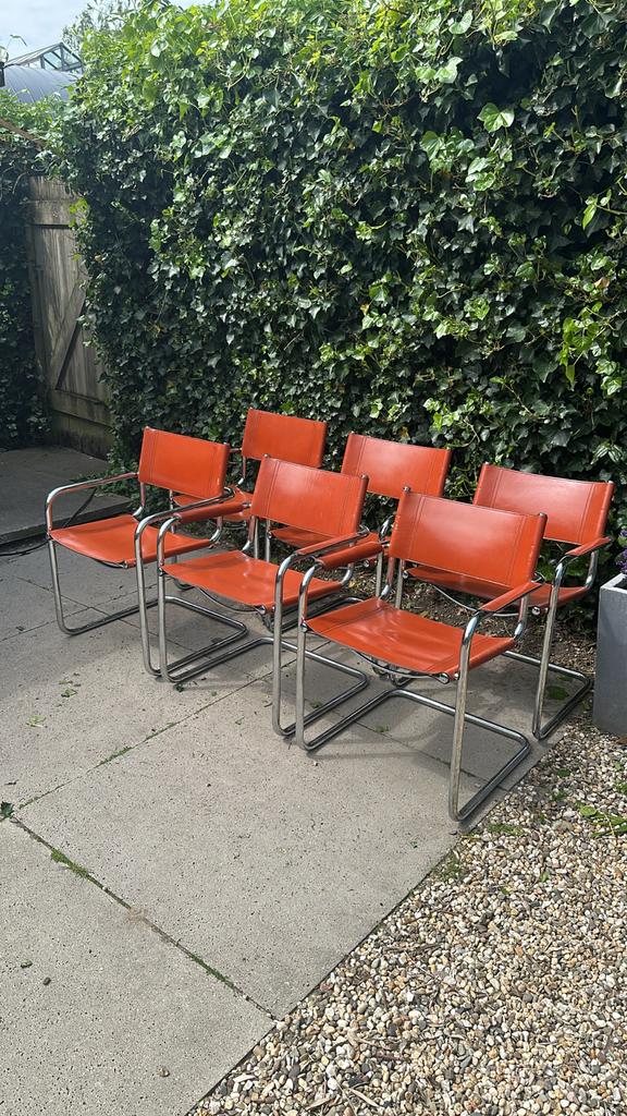 6 Bauhaus buisframe stoelen, Ophalen, Gebruikt, Bauhaus, Bruin