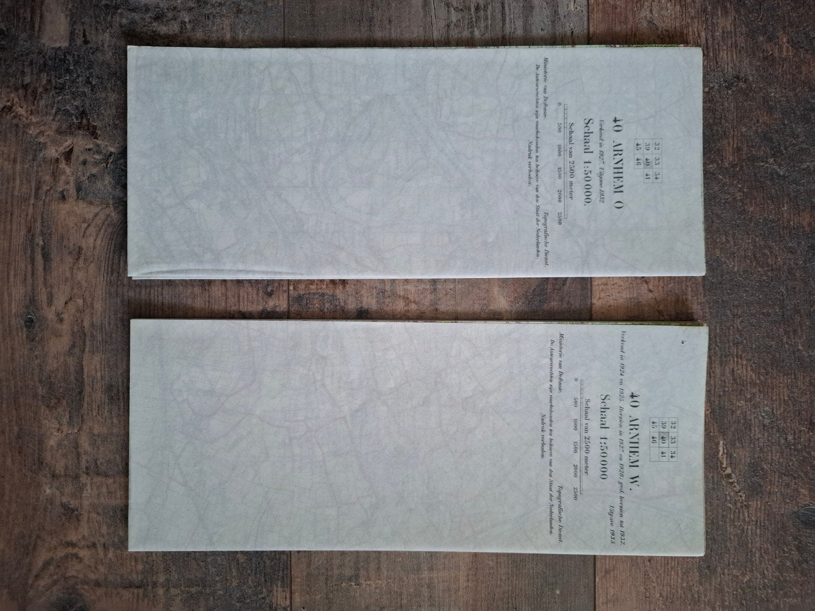 2 stafkaarten van armhem 1932 en 1933, Ophalen of Verzenden, Gelezen, 1800 tot 2000, Nederland