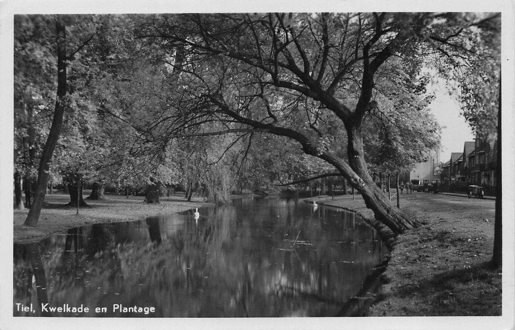 Tiel - Kwelkade en Plantage (gel. 1950), Ophalen of Verzenden, 1940 tot 1960, Gelopen, Gelderland