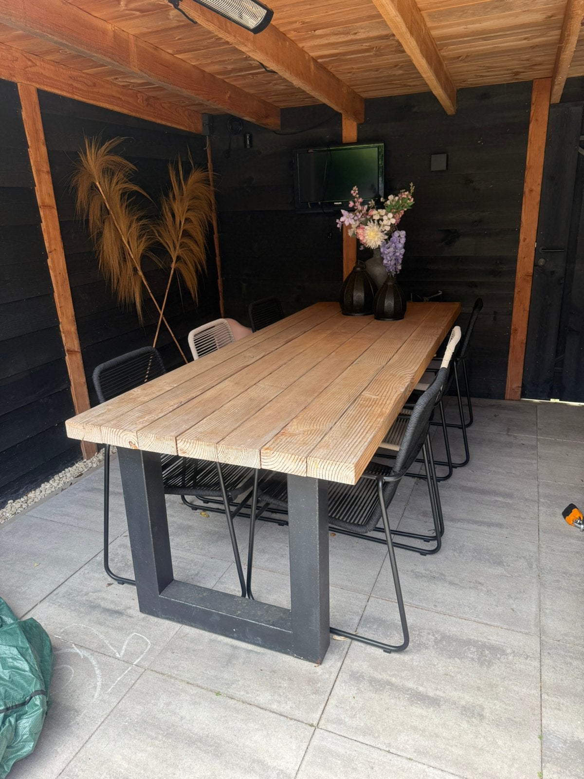 Douglas tuintafel + stoelen, Tuin en Terras, Ophalen, Zo goed als nieuw, Hout