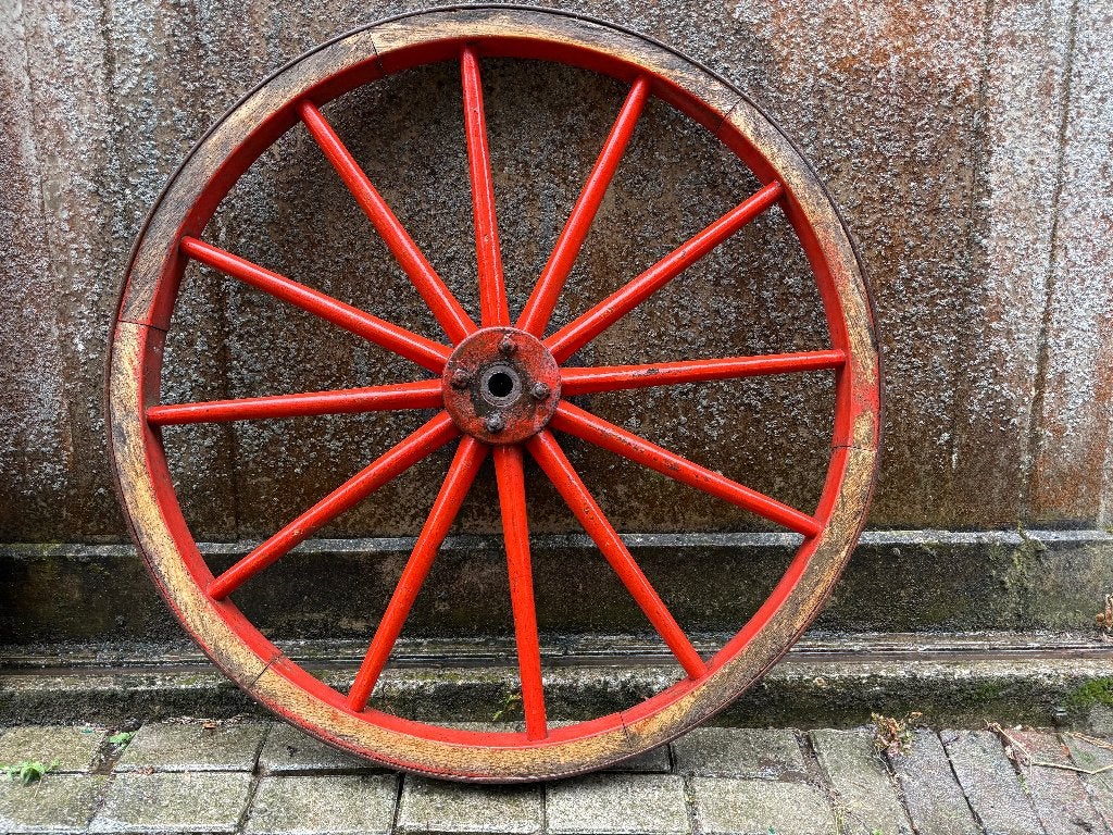 houten wagenwiel, Antiek en Kunst, Ophalen