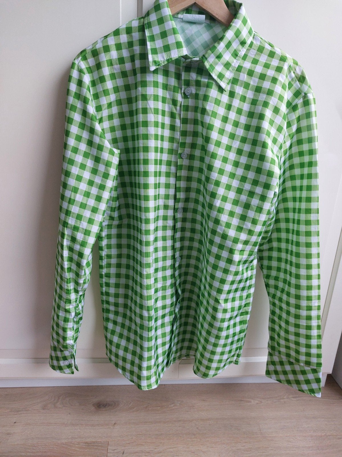 Groen geruit Herenoverhemd maat M oktoberfest/bierfest/carna, Kleding | Heren, Maat 48/50 (M), Partymix, Ophalen of Verzenden