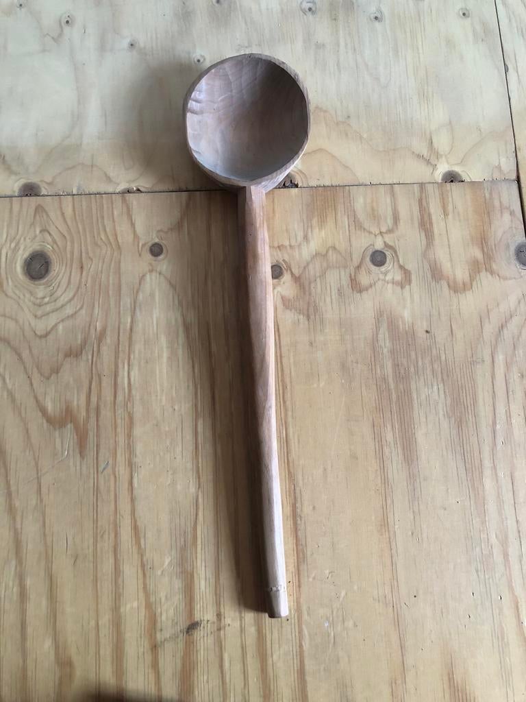 Houten (sauna) lepel, Ophalen, Gebruikt, Hout