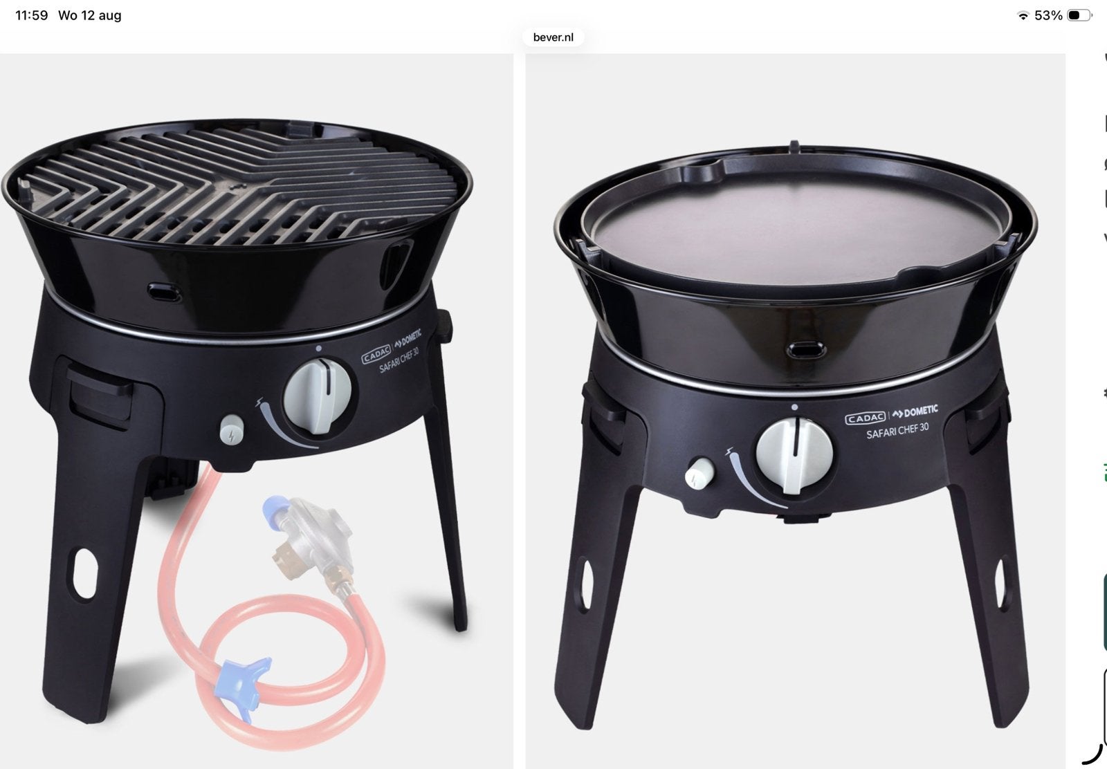 CADAC Dometic Safari Chef 30 met slang en gasaansluiting, Ophalen, Zo goed als nieuw