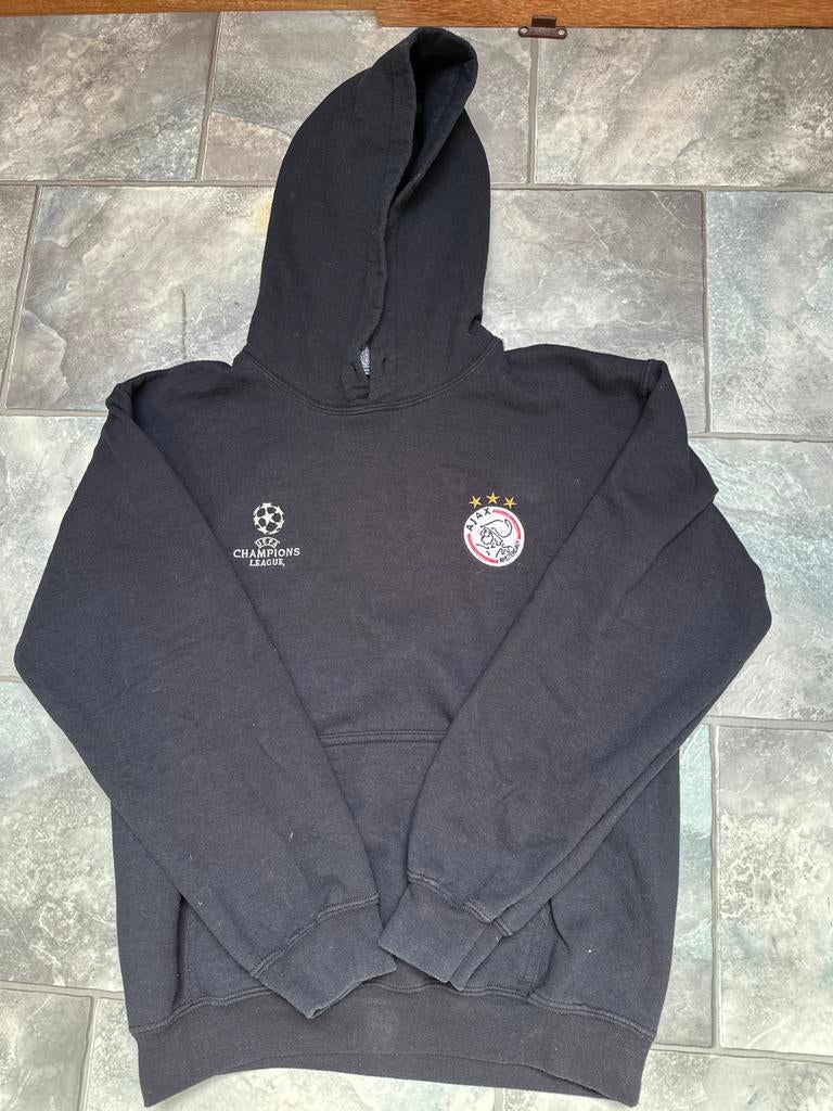 Ajax Champions League Hoodie Zwart, Ophalen of Verzenden, Zo goed als nieuw, Maat 48/50 (M), Zwart