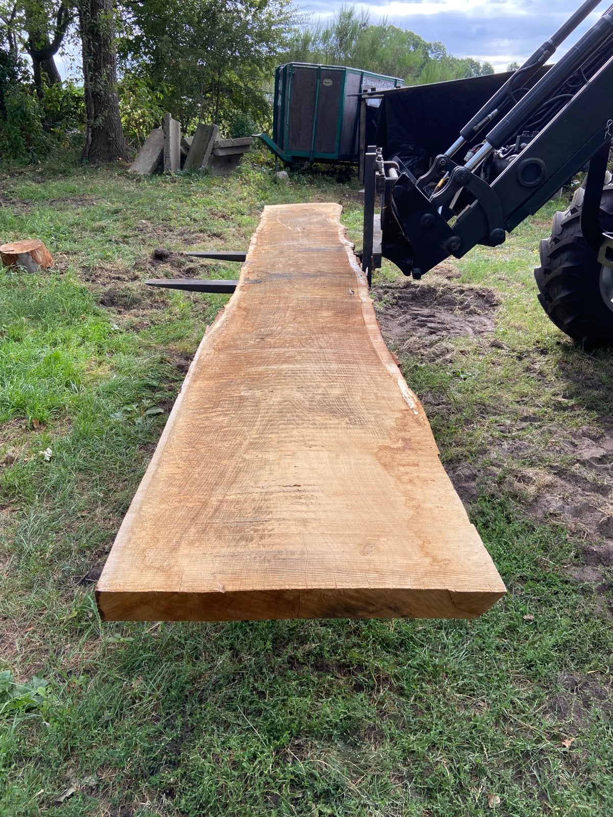 Mooi lang eiken schaaldeel. 8cm dik!, Ophalen, Eiken, Zo goed als nieuw, Plank