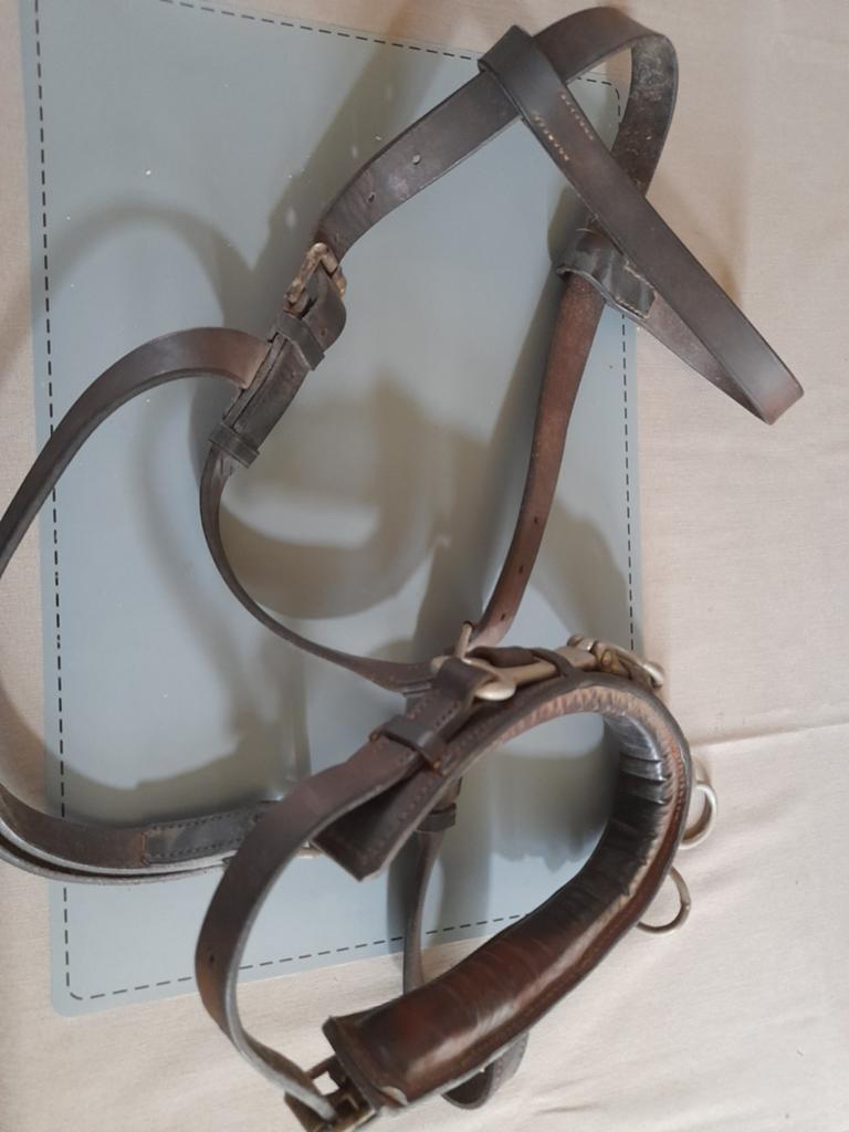 OUD LEREN KAPTOOM, PAARDENHOOFDSTEL, Dieren en Toebehoren, Paarden en Pony's | Hoofdstellen en Tuigage, Verzenden, Overige soorten