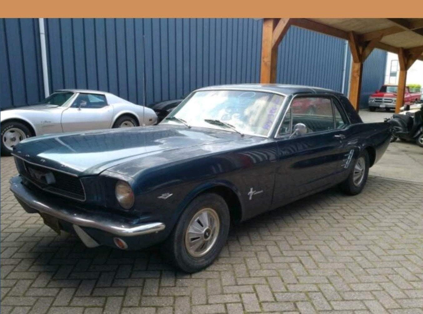 ford mustang 1966, Auto's, Automaat, Achterwielaandrijving, Blauw, Leder