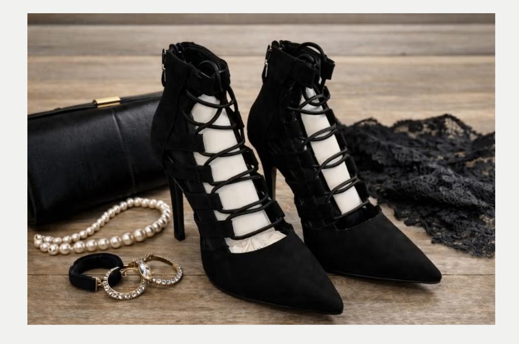 Tulipano black suede lace-up heels, Kleding | Dames, Schoenen, Zwart, Nieuw, Ophalen of Verzenden, Schoenen met hoge hakken