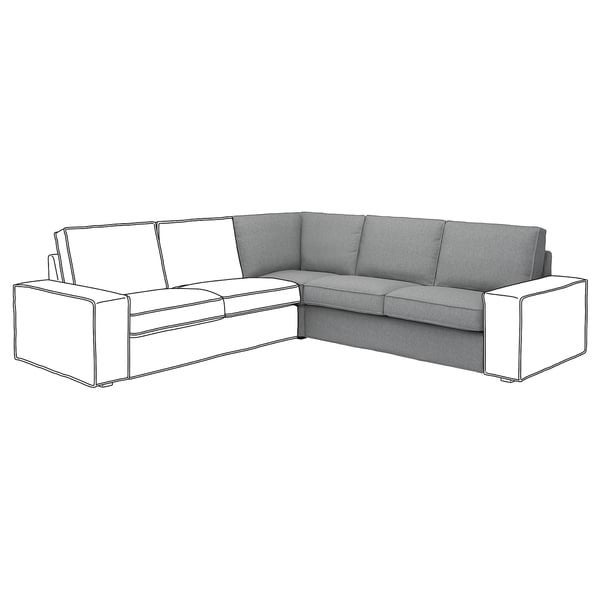 Ikea Kivik hoek element plus 2-zitter stof Orrsta lichtgrijs, 75 tot 100 cm, Ophalen of Verzenden, Zo goed als nieuw, Stof