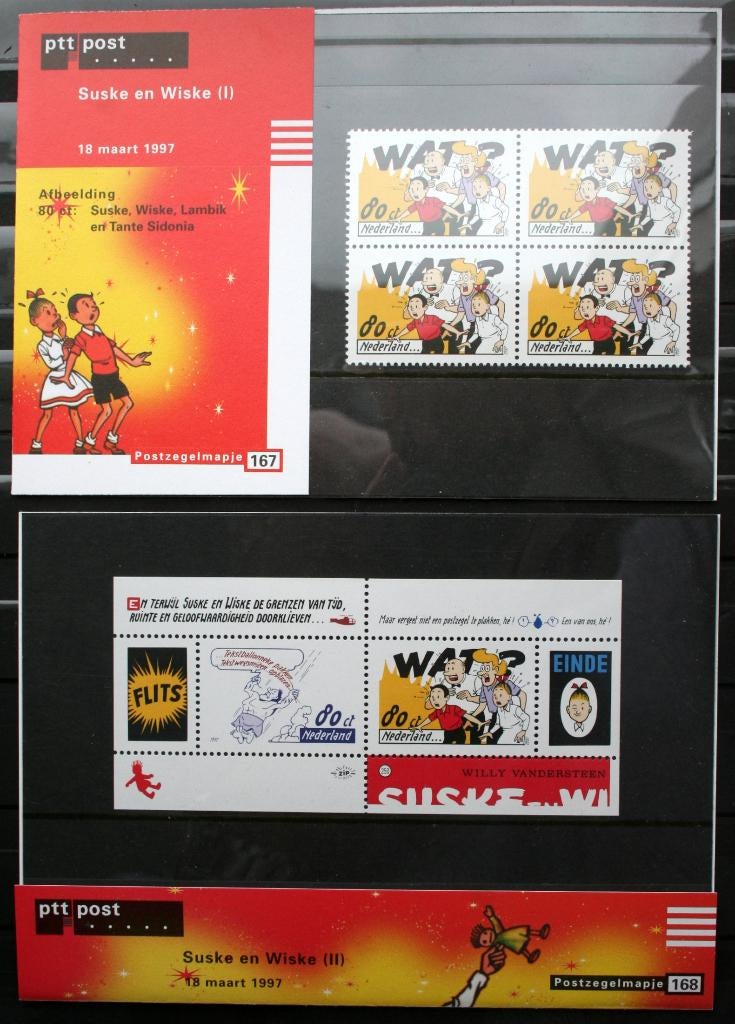 Stripfiguren in PTT mapjes (Suske & Wiske en Bommel), Ophalen of Verzenden, Overige thema's