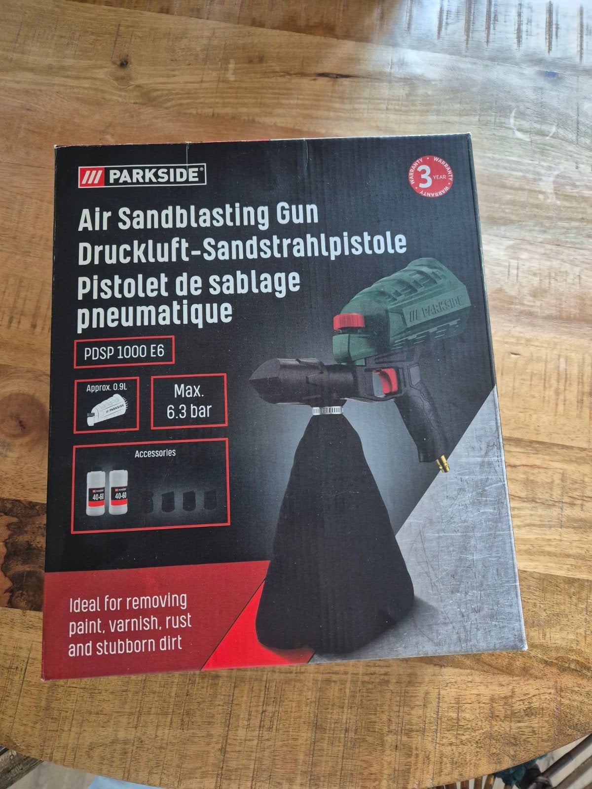 Nieuwe Parkside zandstraalmachine + 2 flessen zand, Ophalen of Verzenden, Nieuw