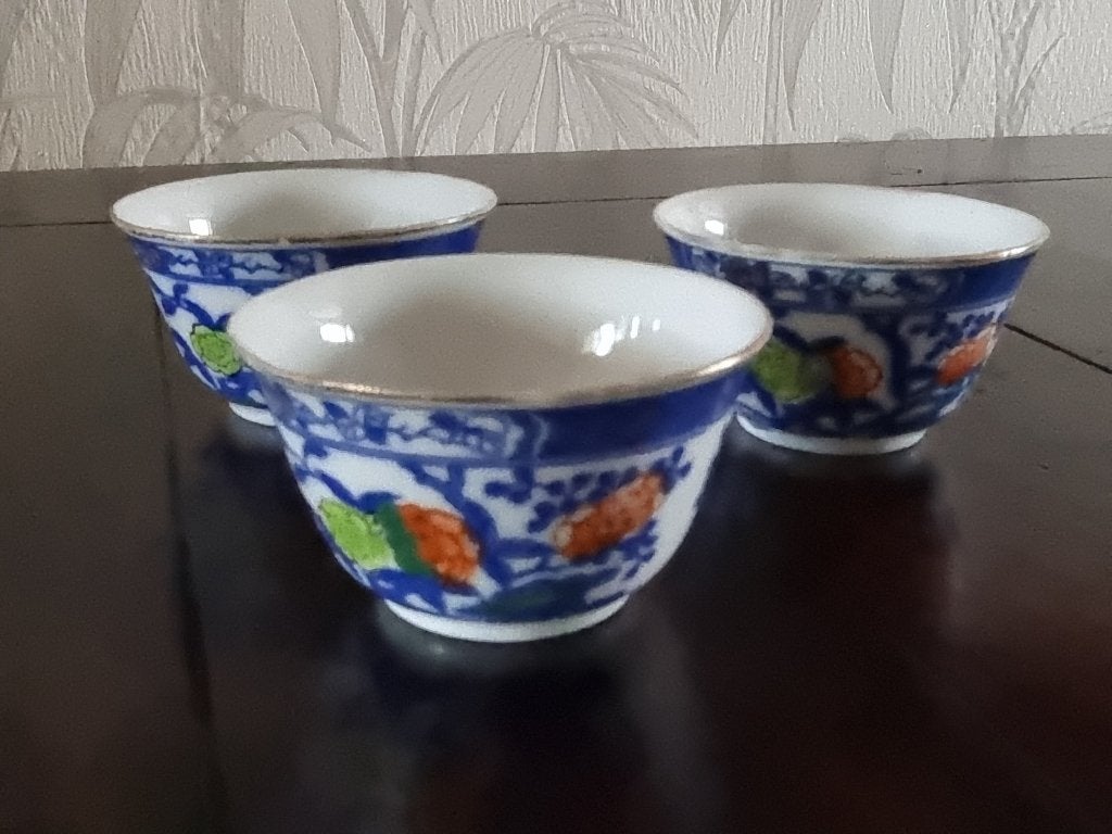 Gong Fu Porseleinen Thee Kopjes., China, Ophalen of Verzenden, Handgemaakt