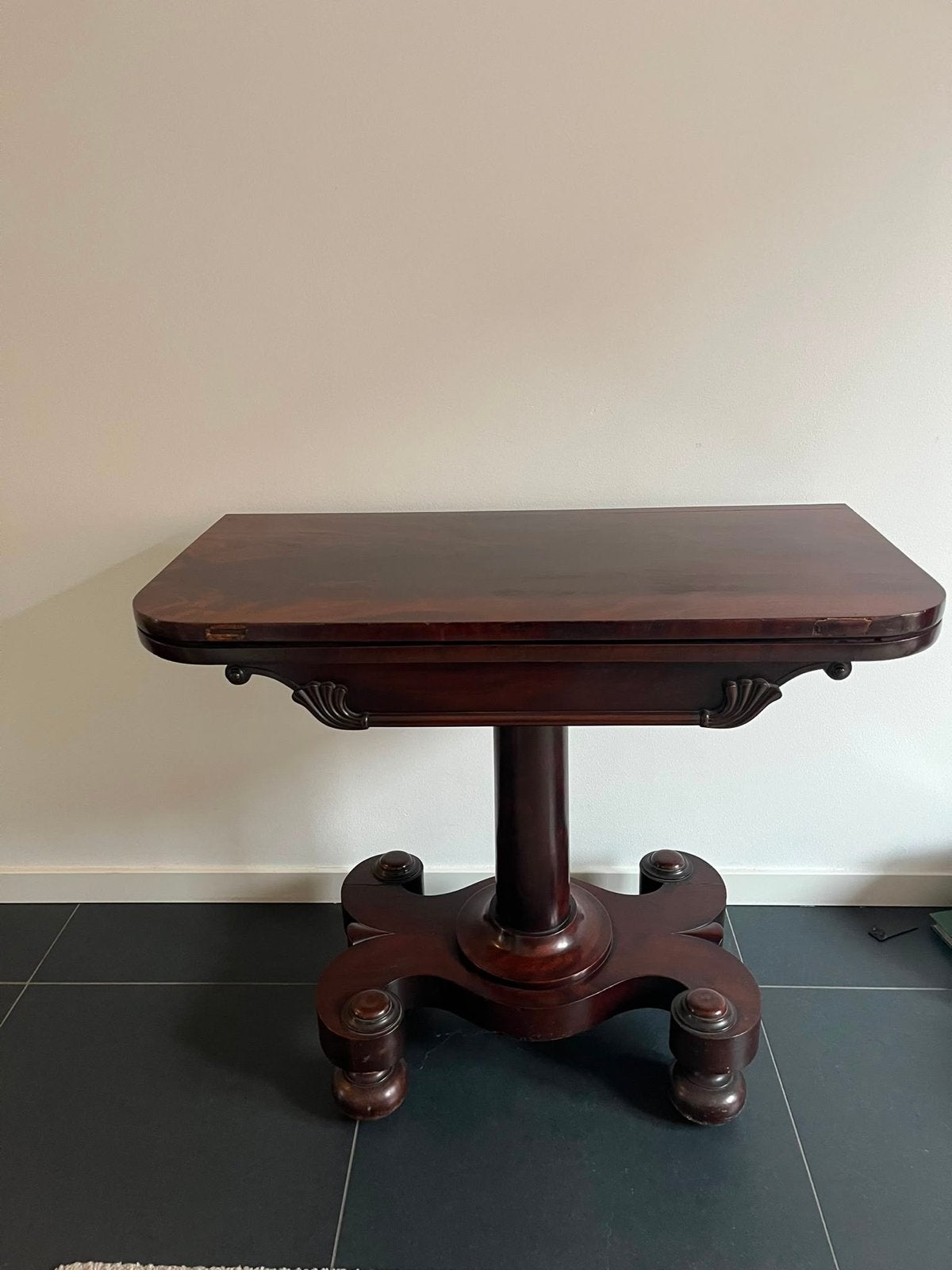 Antieke Kaarttafel - Mahoniehouten Speeltafel, Antiek en Kunst, Ophalen