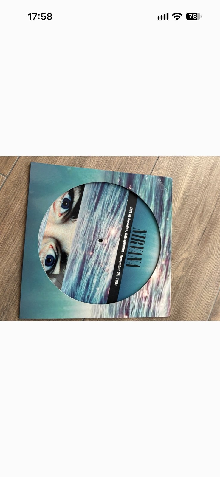 Nirvana live at paradiso picture disc LP, goede staat, Ophalen of Verzenden, Zo goed als nieuw, LP