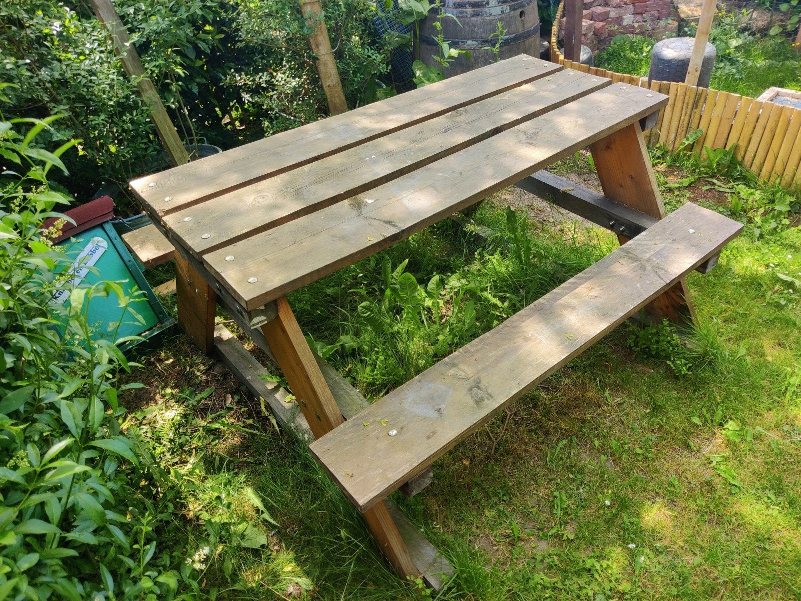 Robuuste duurzame picknicktafel/tuintafel 130x150cm, Ophalen of Verzenden, Rechthoekig, Hout
