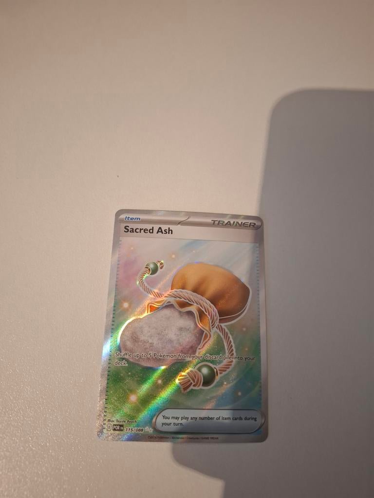Sacred Ash Full Art Trainer Kaart Pokémon TCG, Ophalen of Verzenden, Zo goed als nieuw, Losse kaart, Foil