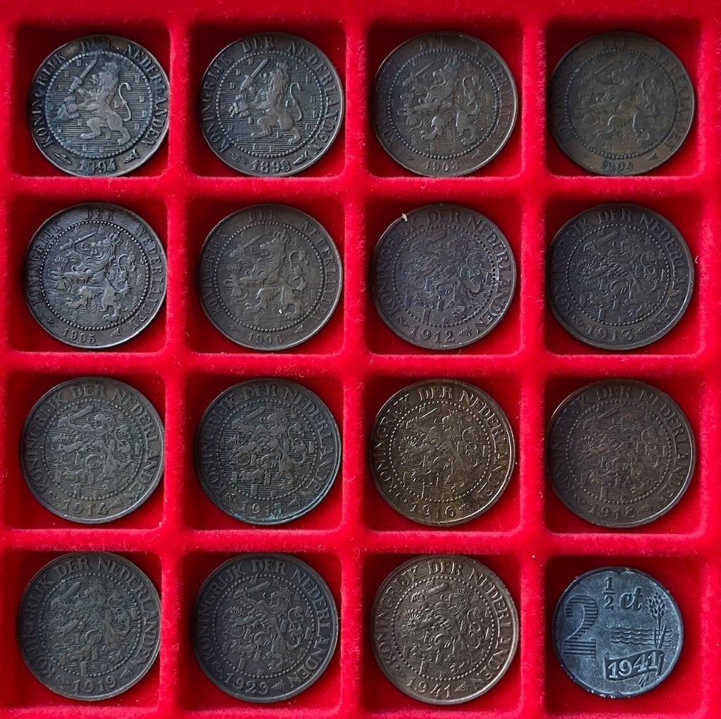2,5 cent / halve stuiver Wilhelmina, Postzegels en Munten, Ophalen, Koningin Wilhelmina, Overige waardes, Setje