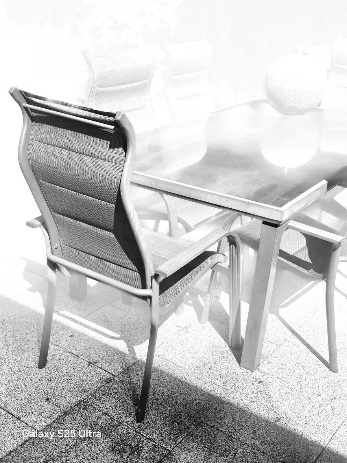 Tuinset met 6stoelen en tafel - Gebruikt, Ophalen of Verzenden, Gebruikt, Metaal