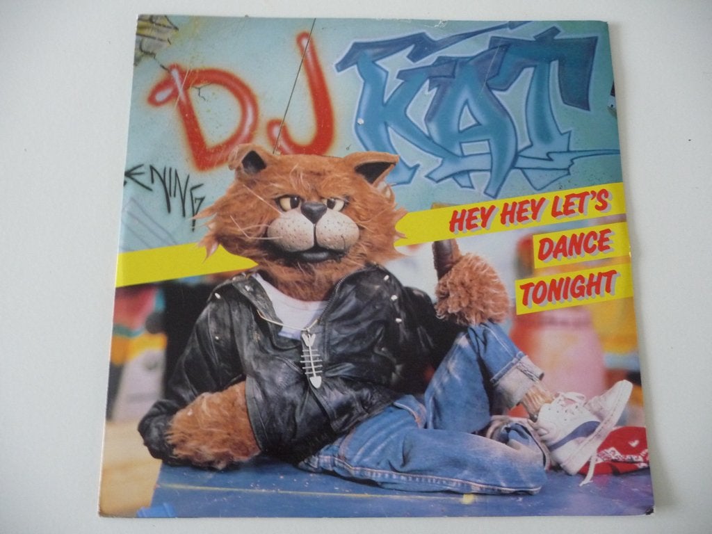 maxi single D.J. KAT -HEY HEY LET'S DANCE TONIGHT- 1988, Gebruikt, Overige genres, Ophalen of Verzenden, 12 inch