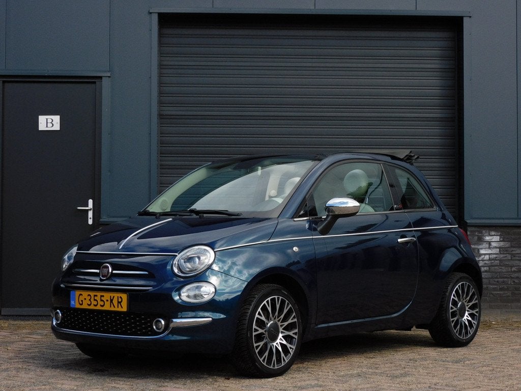 Fiat 500 1.2 Lounge CABRIO TOPSTAAT! CARPLY/ANDROID! CLIMA!, Auto's, Fiat, Voorwielaandrijving, Gebruikt, 4 cilinders, Leder en Stof