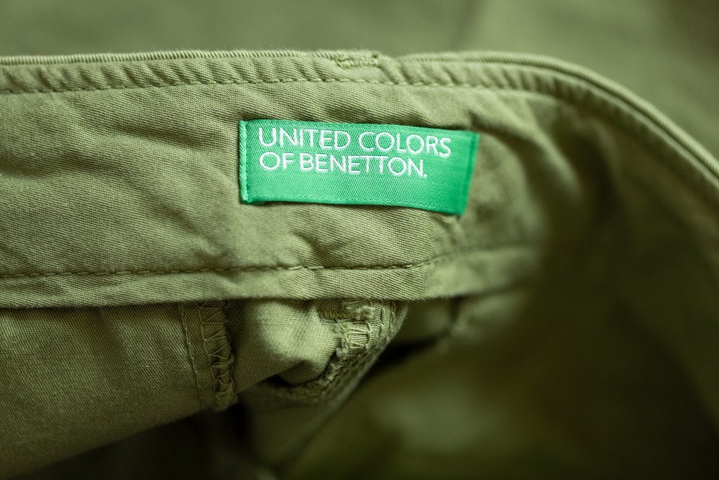 United Colors of Benetton groene pantalon 36 S chino broek, Ophalen of Verzenden, Zo goed als nieuw, United Colors of Benetton