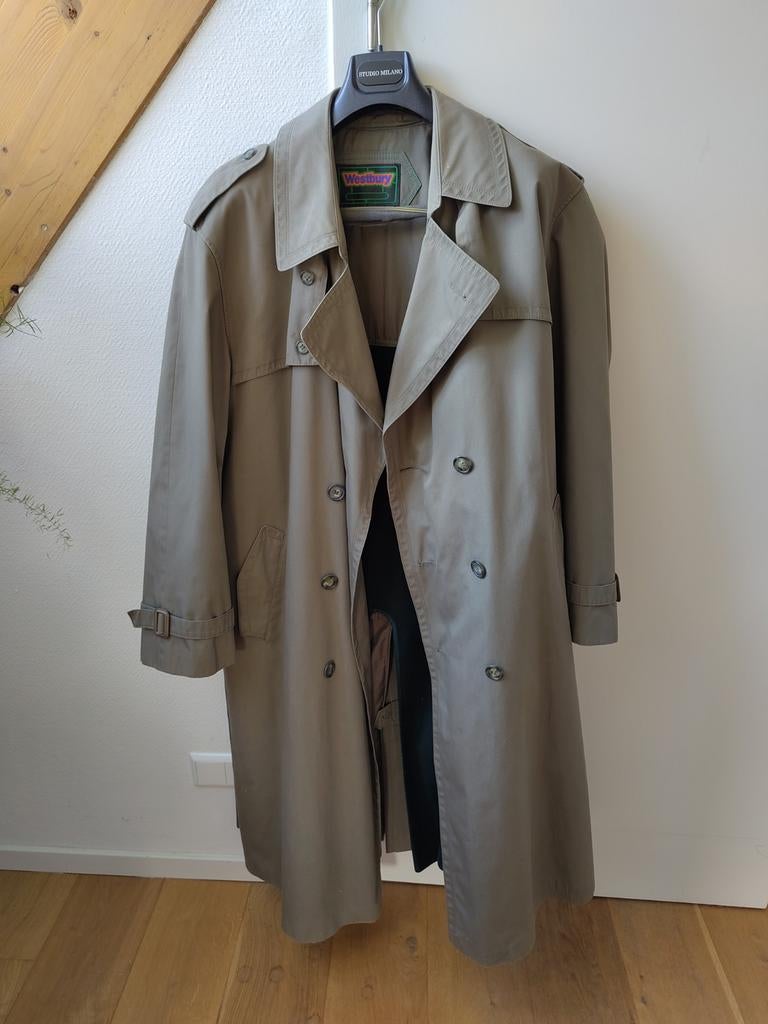 Klassieke kaki herenjas met uitneembare voering - Maat 56, Kleding | Heren, Jassen | Winter, Maat 56/58 (XL), Ophalen of Verzenden