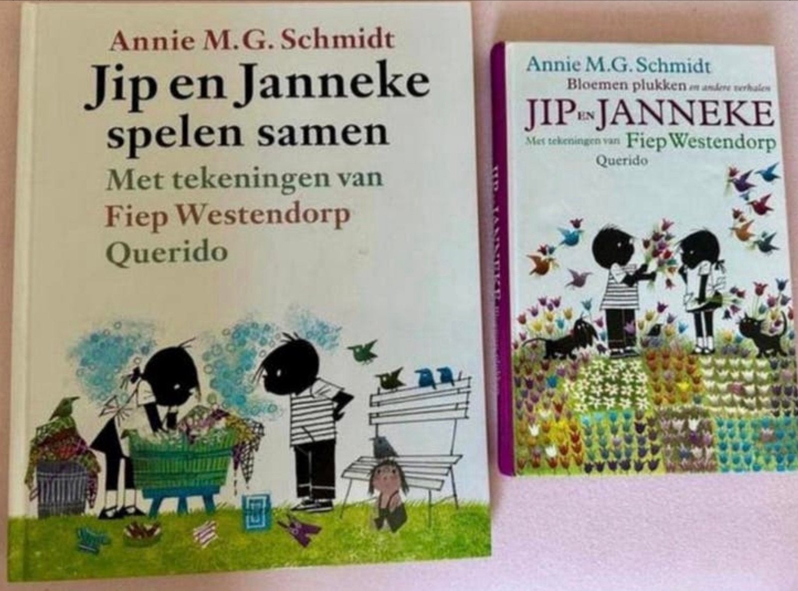2 Jip en Janneke boeken - Annie M.G. Schmidt & Fiep Westendo, Ophalen of Verzenden, Zo goed als nieuw, Fictie algemeen