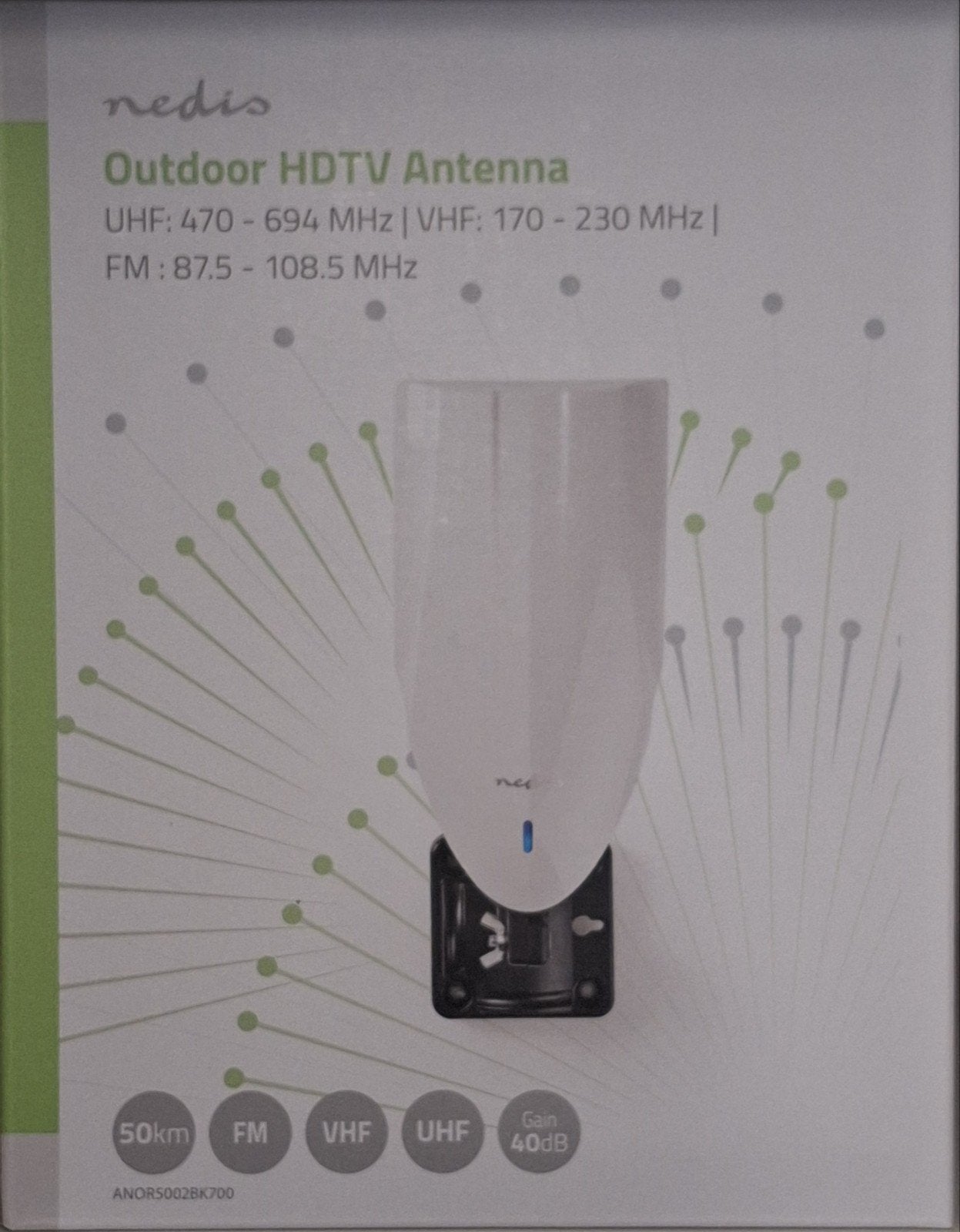 Nedis Outdoor Digitenne Antenne - UHF/VHF/FM, 40dB versterki, Ophalen of Verzenden, Nieuw, Antenne