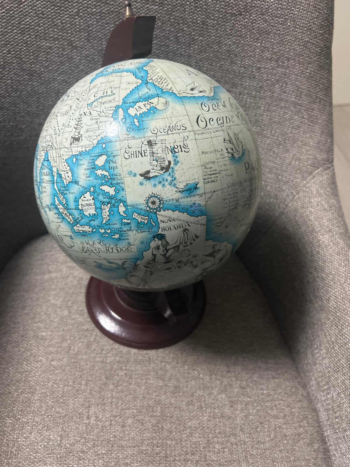 vintage wereldbol, Ophalen of Verzenden