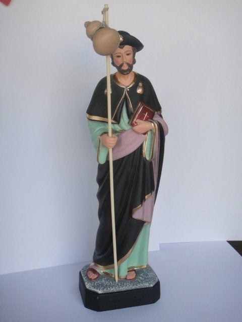 Beeld Heilige Jacobus - terra cotta, Ophalen of Verzenden, Zo goed als nieuw, Beeld(je), Christendom | Katholiek