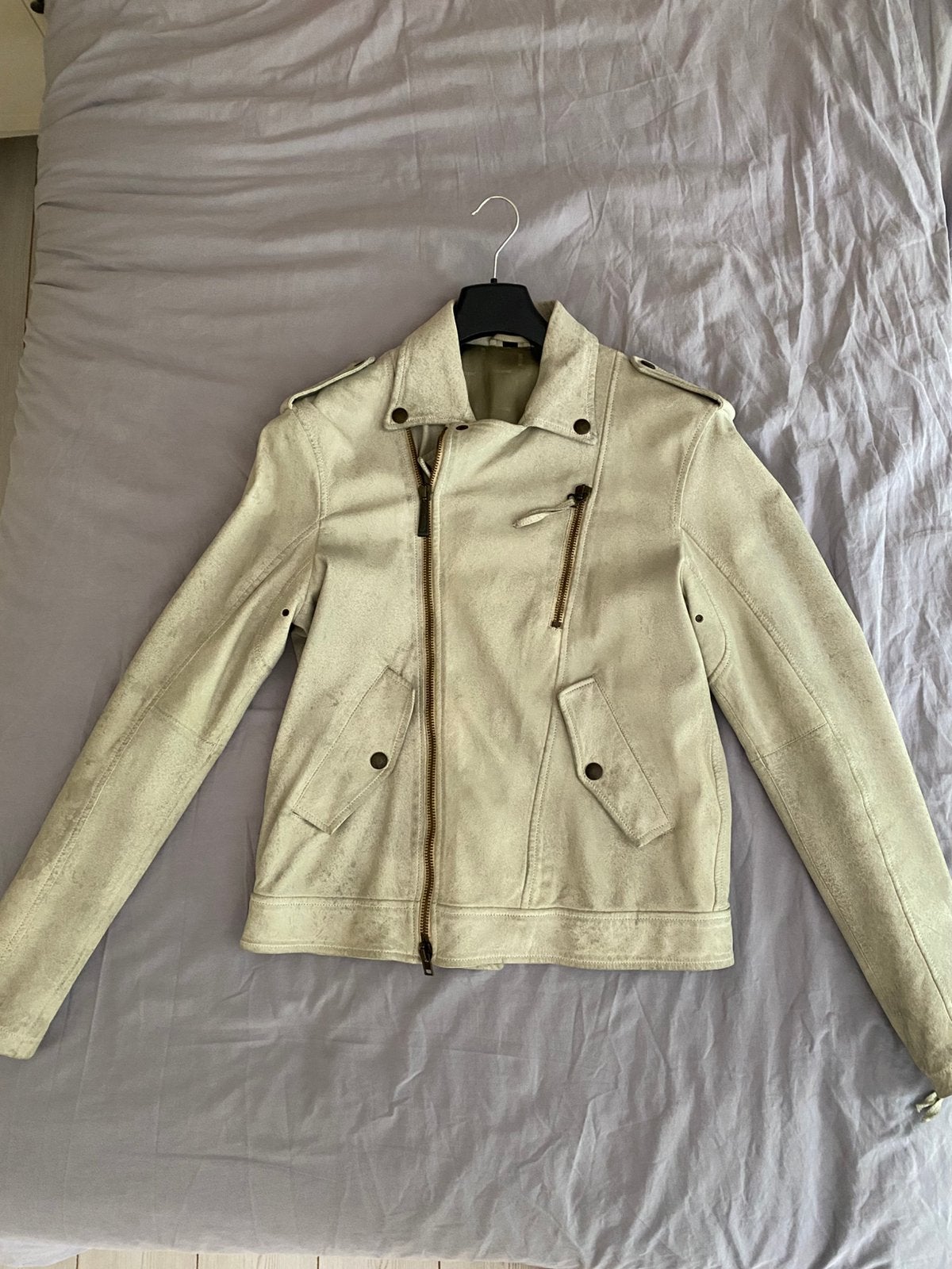 Prachtige just cavalli kalfs leren jas maar 54, Kleding | Heren, Ophalen of Verzenden, Zo goed als nieuw, Maat 52/54 (L), Beige