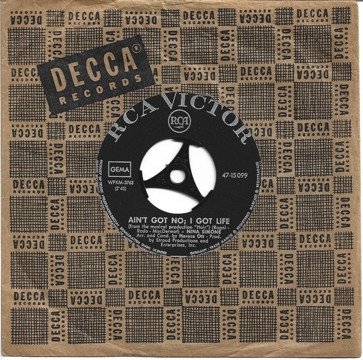Nina Simone - Ain't got no; i got life uit 1968, Cd's en Dvd's, Vinyl Singles, Gebruikt, Verzenden, 7 inch, Single