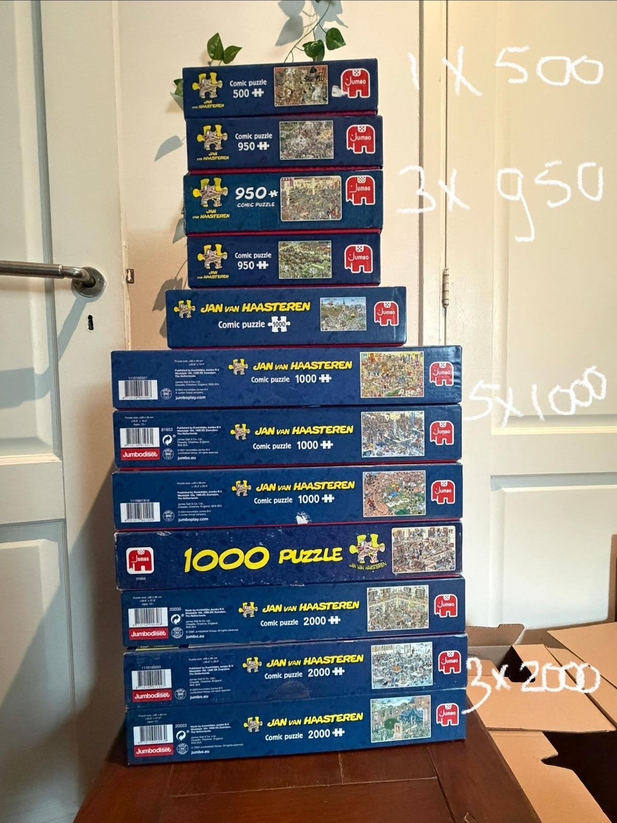 12 Jan van Haasteren Puzzels - bundel, Ophalen, Meer dan 1500 stukjes, Gebruikt, Legpuzzel
