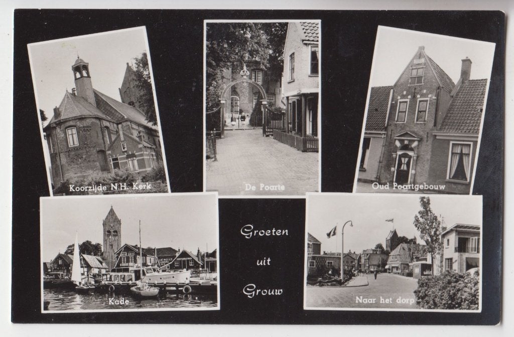 088 Grouw Groeten uit Grouw B35, Verzamelen, Verzenden, 1920 tot 1940, Ongelopen, Friesland