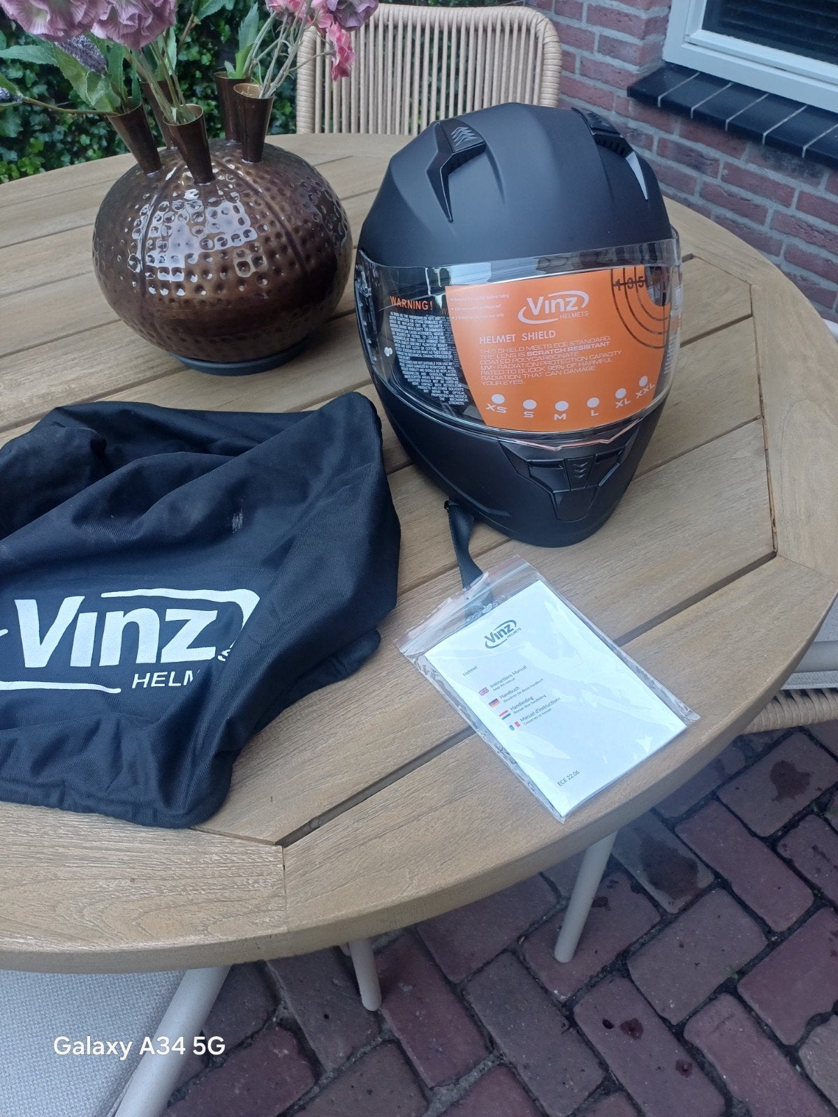 Nieuwe Vinz Integraalhelm Mat Zwart Maat L, Ophalen