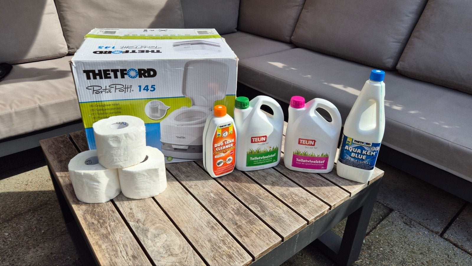 Porta Potti draagbaar chemisch toilet met toebehoren, Ophalen, Zo goed als nieuw