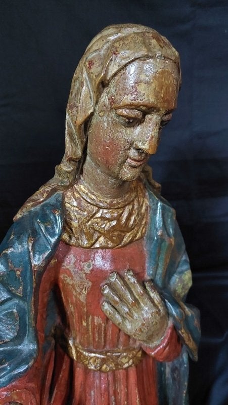 17e eeuwse Madonna, Ophalen of Verzenden, Hout, Beeld, Religie