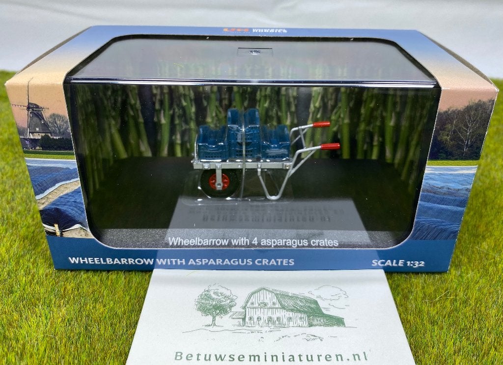 Kruiwagen inclusief aspergekratten 1:32 Universal Hobbies, Ophalen of Verzenden, Nieuw, Tractor of Landbouw, Universal Hobbies