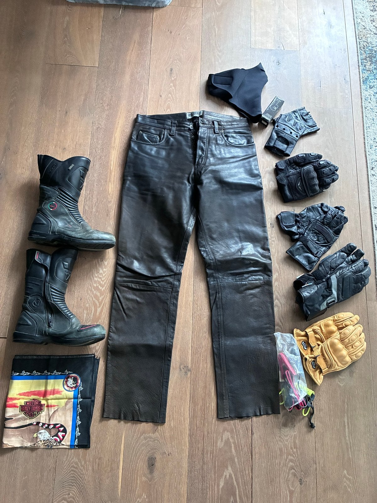 Motorfiets kleding en accessoires - Leer, laarzen, handschoe, Ophalen of Verzenden, Tweedehands, Heren, Broek | leer