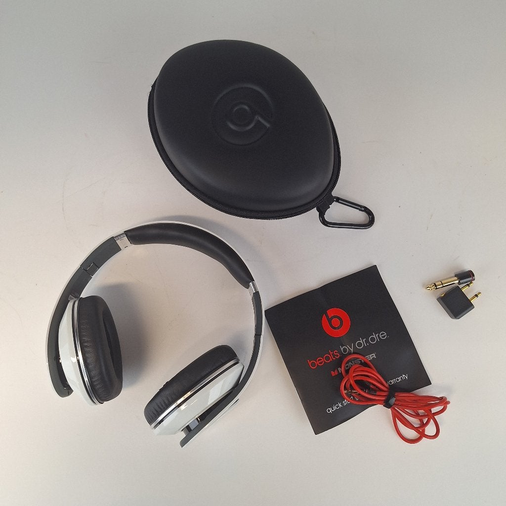 Beats koptelefoon - Wit/Zwart, Gebruikt, Beats, Ophalen of Verzenden, Draagtas/etui