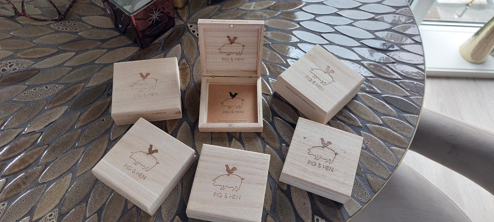 Zes houten doosjes van Pig&Hen., Ophalen of Verzenden, Nieuw