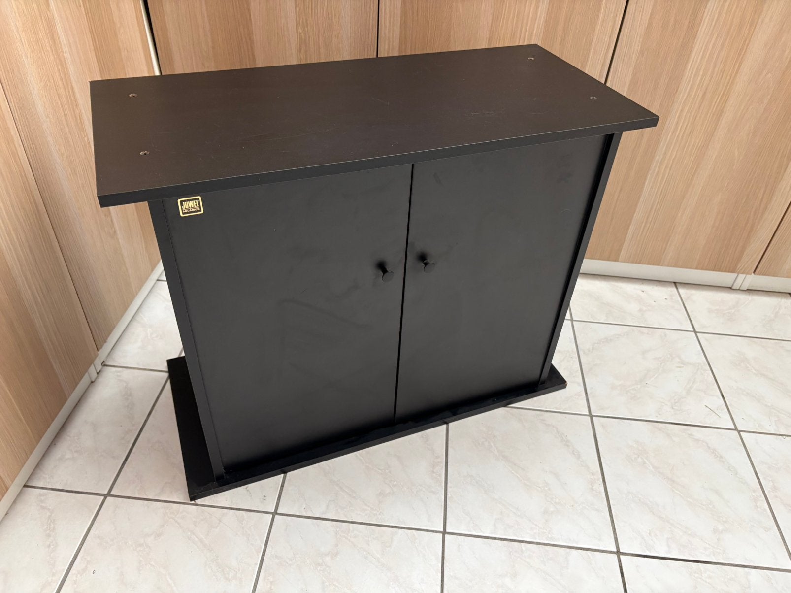 Zwarte opbergkast /kleine dressoir met 2 deuren, Ophalen, 50 tot 100 cm, 25 tot 50 cm, Gebruikt
