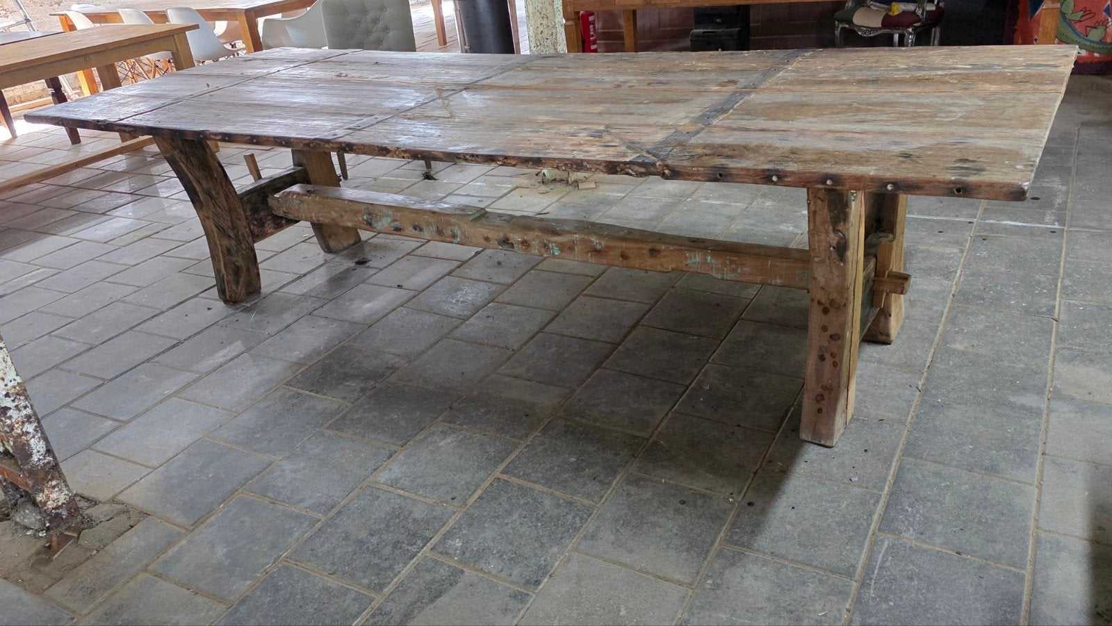exclusief aanbod Grote Kasteeltafel van 200 jaar oud hout, Ophalen