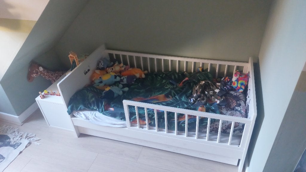 Kinder bedje, Kinderen en Baby's, Ophalen, Gebruikt, 70 tot 85 cm, 140 tot 160 cm
