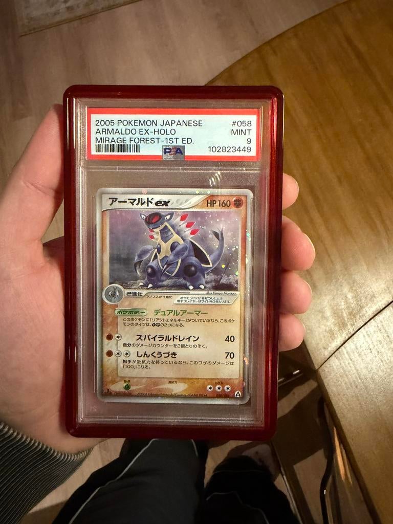 Pokemon psa9 armaldo ex-holo 1st ed, Ophalen of Verzenden, Zo goed als nieuw
