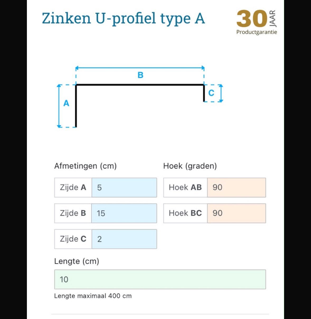Zinken u-profiel, Doe-het-zelf en Verbouw, Metalen, Ophalen, Nieuw