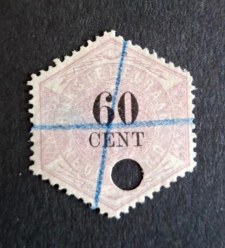 Nederland 1879 TG10 Telegramzegel 60ct, Postzegels en Munten, Postzegels | Nederland, Ophalen of Verzenden, Gestempeld