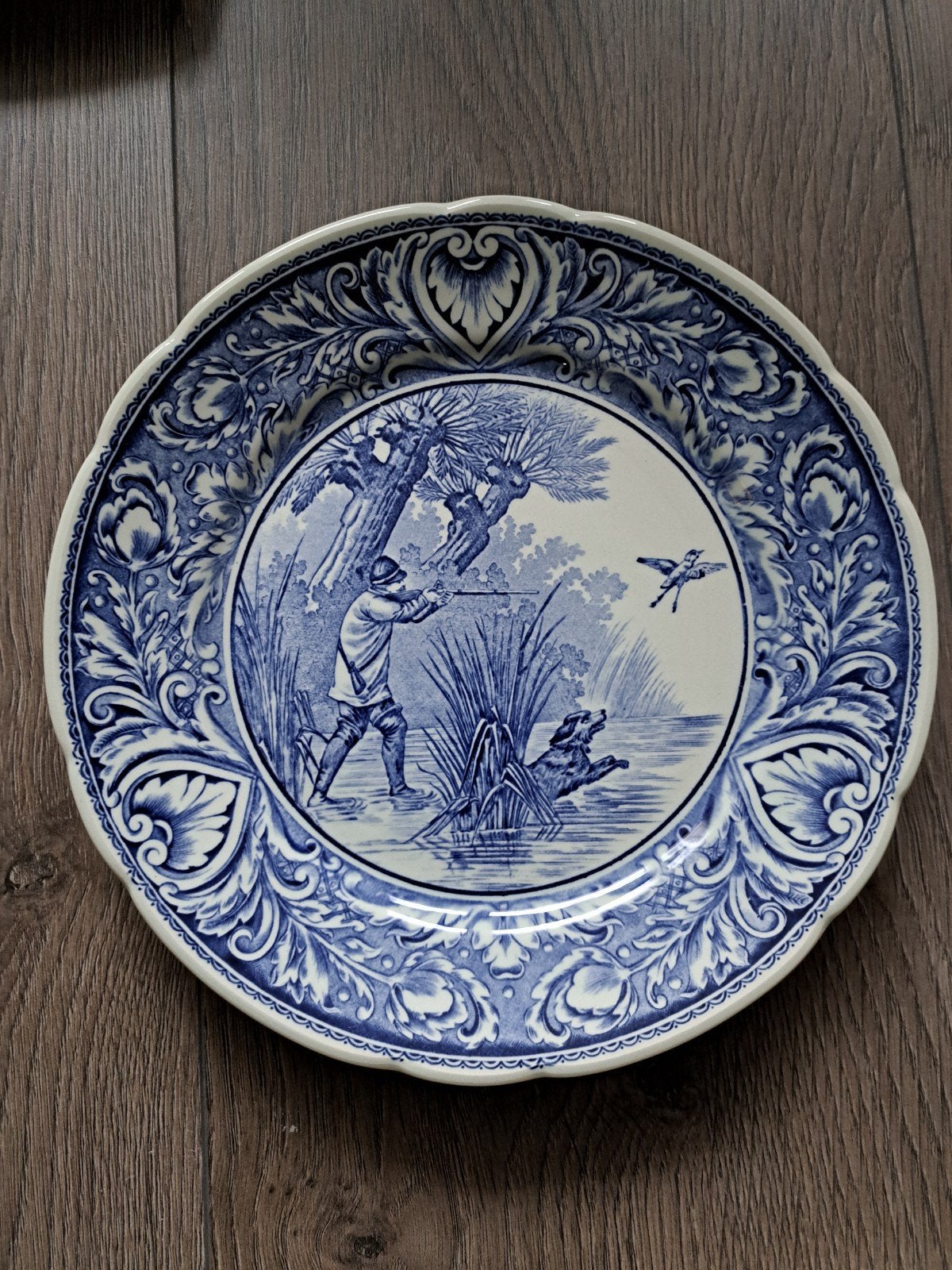 Delftsblauw jachtbord (Boch Belgium), Ophalen